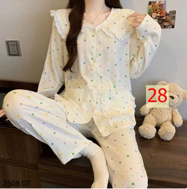 26HA2508.07 - BỘ NỮ MẶC NHÀ CỔ BÈO CHO NỮ