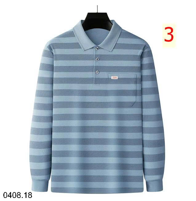 26HA0408.18 - POLO KẺ DÀI TAY CHO NAM