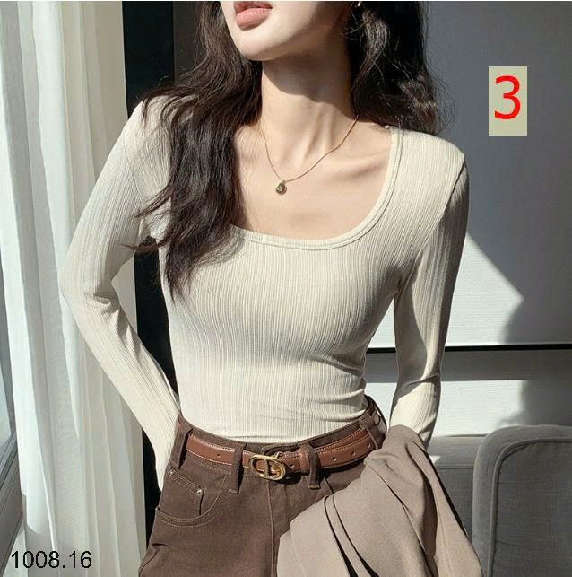 26HA1008.16 - ÁO THUN GÂN CỔ U CHO NỮ