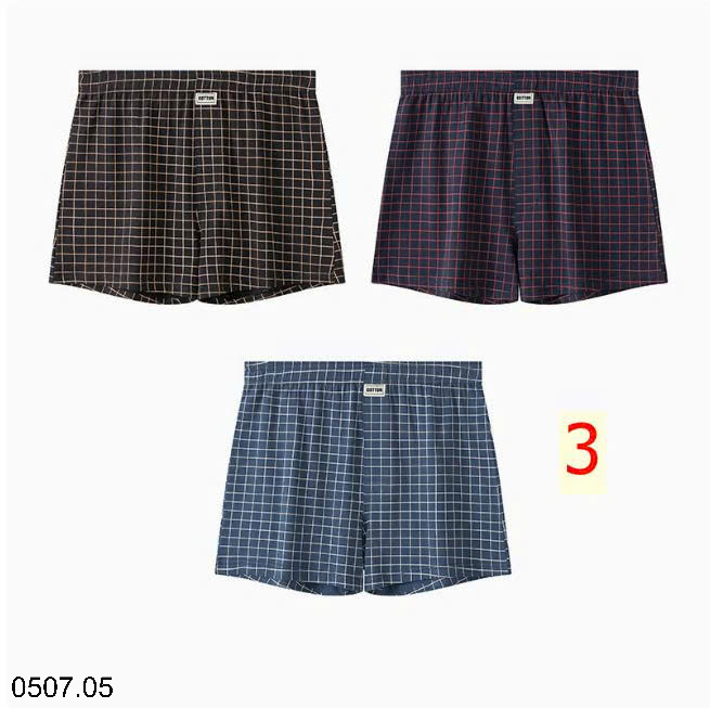 26HA0507.05 - SET 3 QUẦN KẺ SÀ LỎN NAM