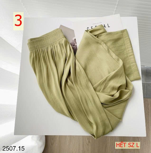 26HA2507.15 - QUẦN TƠ LỤA ỐNG RỘNG NỮ