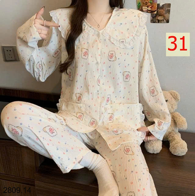26HA2809.14 - BỘ DÀI MẶC NHÀ VIỀN BÈO TIỂU THƯ