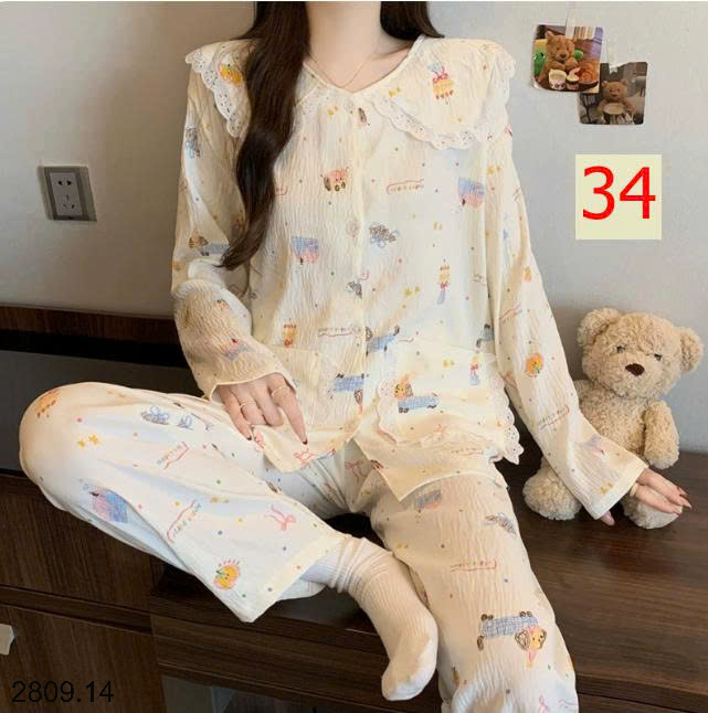 26HA2809.14 - BỘ DÀI MẶC NHÀ VIỀN BÈO TIỂU THƯ