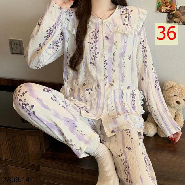 26HA2809.14 - BỘ DÀI MẶC NHÀ VIỀN BÈO TIỂU THƯ