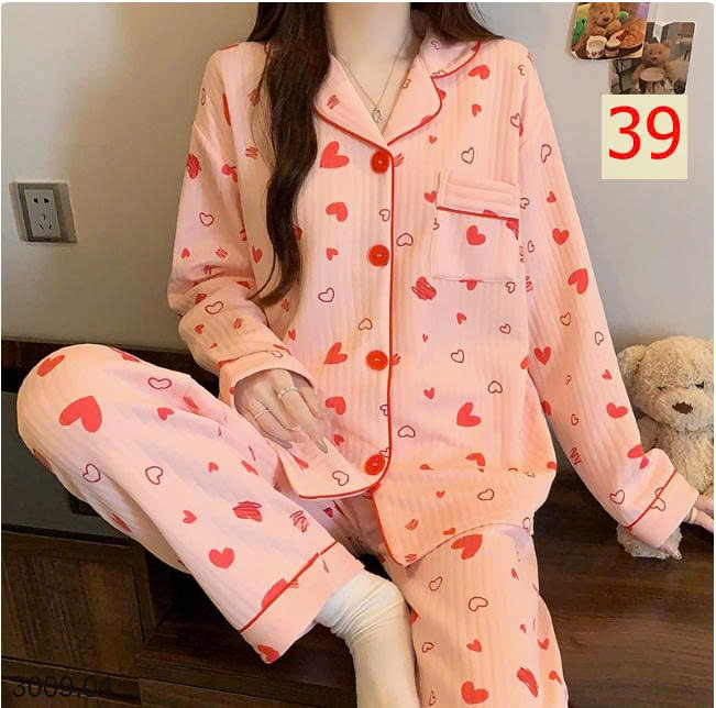 26HA3009.04 - BỘ PIZAMA NHIỀU LỚP ẤM ÁP CHO NỮ
