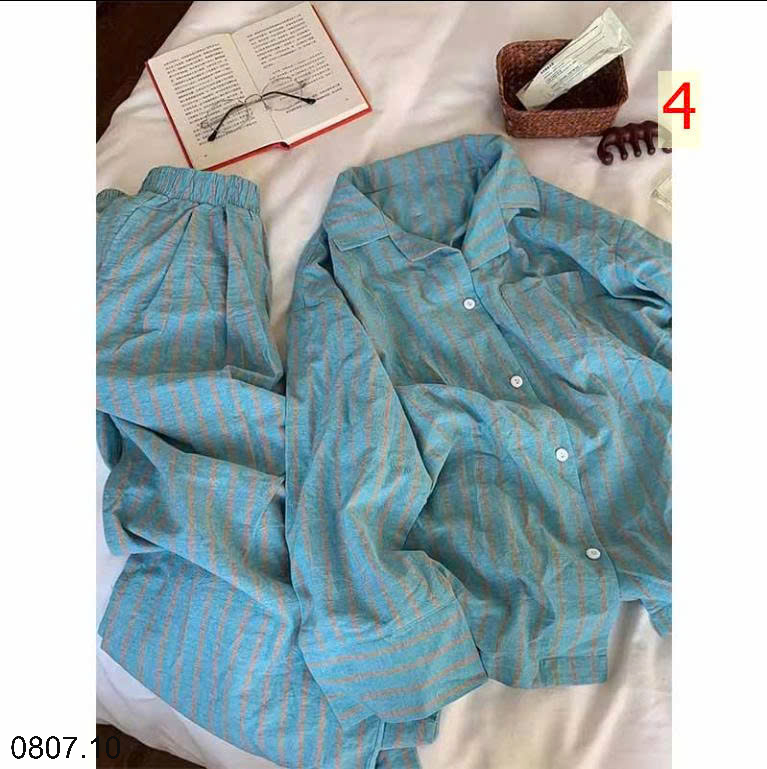 26HA0807.10 - BỘ PIZAMA BÔNG MÂY DÀI TAY NỮ