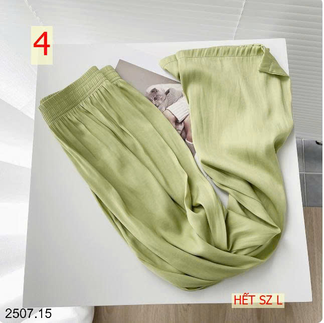26HA2507.15 - QUẦN TƠ LỤA ỐNG RỘNG NỮ
