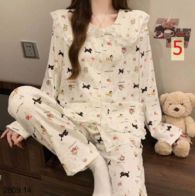 26HA2809.14 - BỘ DÀI MẶC NHÀ VIỀN BÈO TIỂU THƯ