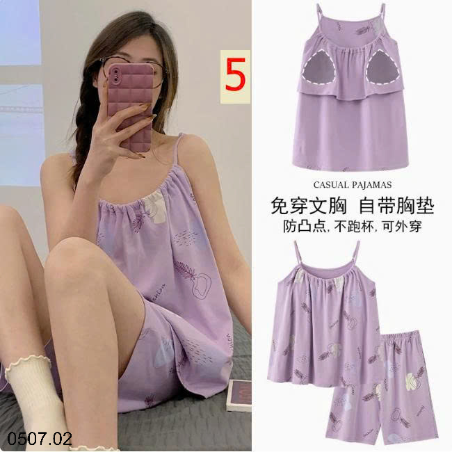 26HA0507.02 - BỘ HAI DÂY NỮ COTTON KÈM ĐỆM NGỰC