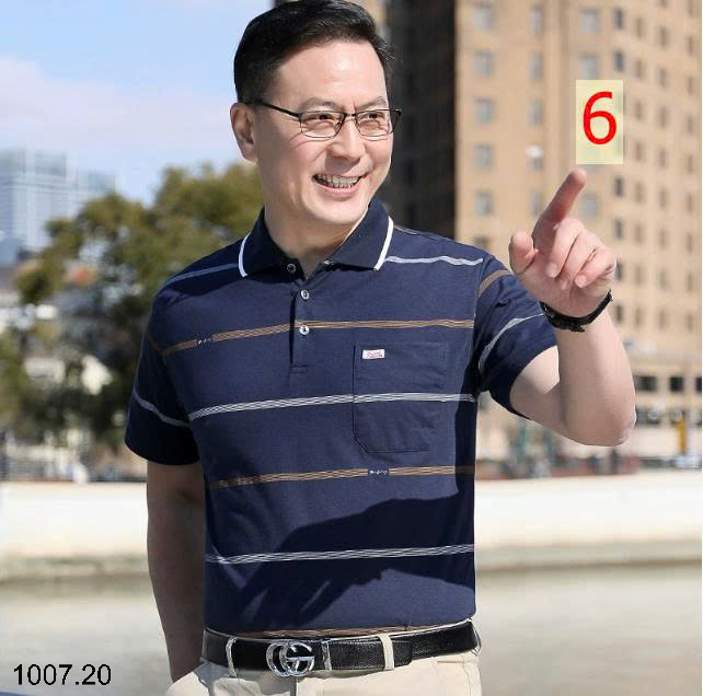 26HA1007.20 - ÁO POLO KẺ TRUNG NIÊN CHO BỐ