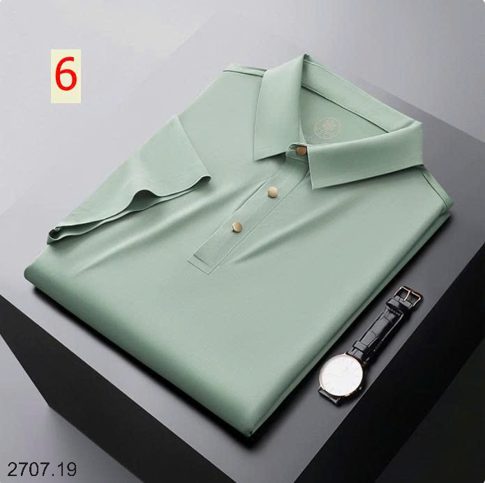 26HA2707.19 - POLO LỤA BĂNG NAM LIỀN MẠCH CAO CẤP