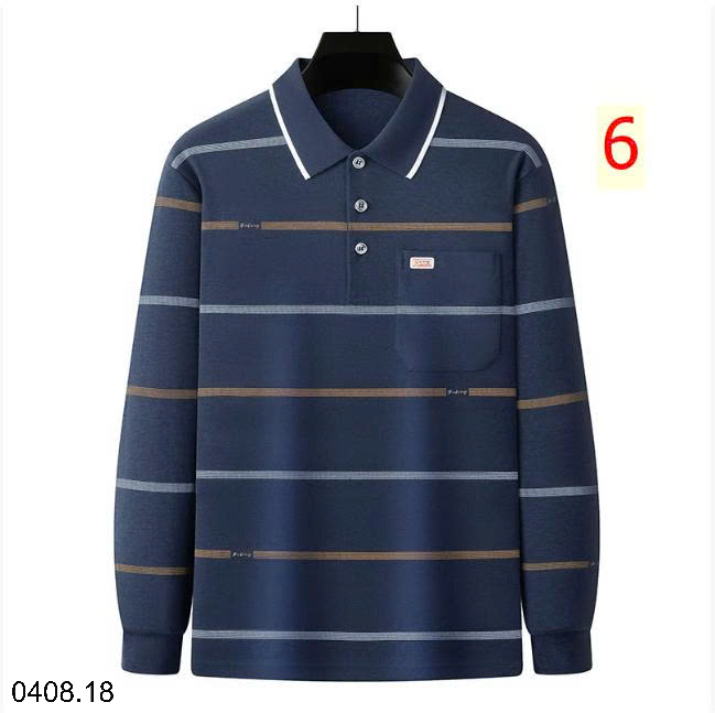 26HA0408.18 - POLO KẺ DÀI TAY CHO NAM