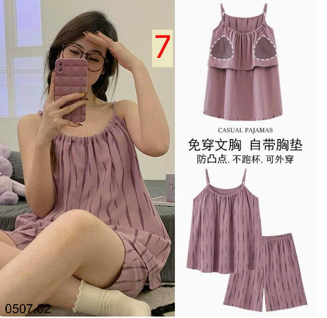 26HA0507.02 - BỘ HAI DÂY NỮ COTTON KÈM ĐỆM NGỰC