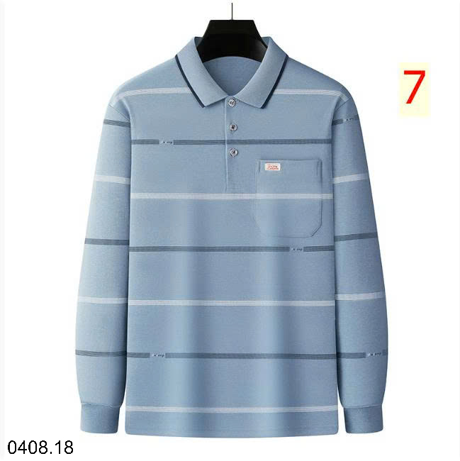 26HA0408.18 - POLO KẺ DÀI TAY CHO NAM