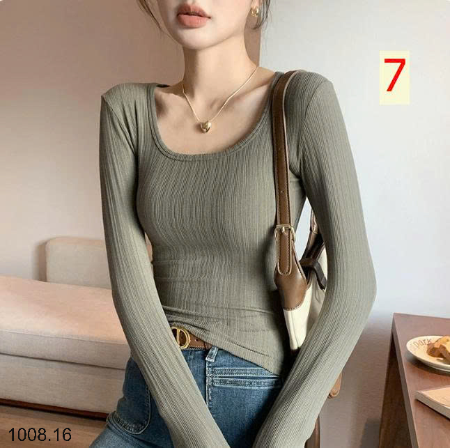 26HA1008.16 - ÁO THUN GÂN CỔ U CHO NỮ