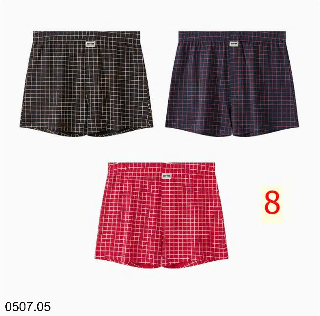 26HA0507.05 - SET 3 QUẦN KẺ SÀ LỎN NAM