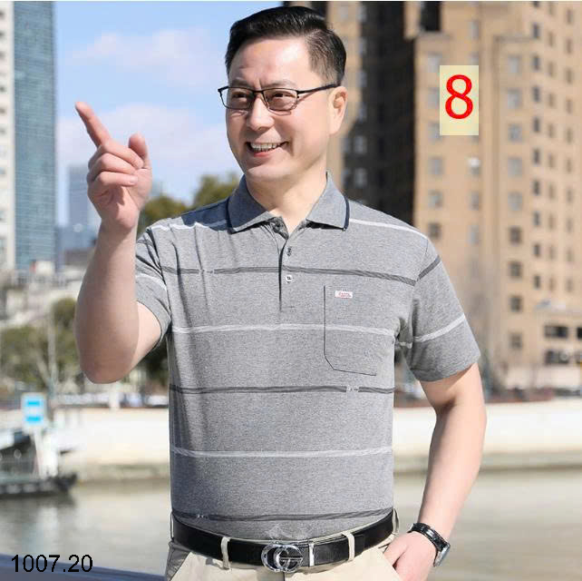 26HA1007.20 - ÁO POLO KẺ TRUNG NIÊN CHO BỐ