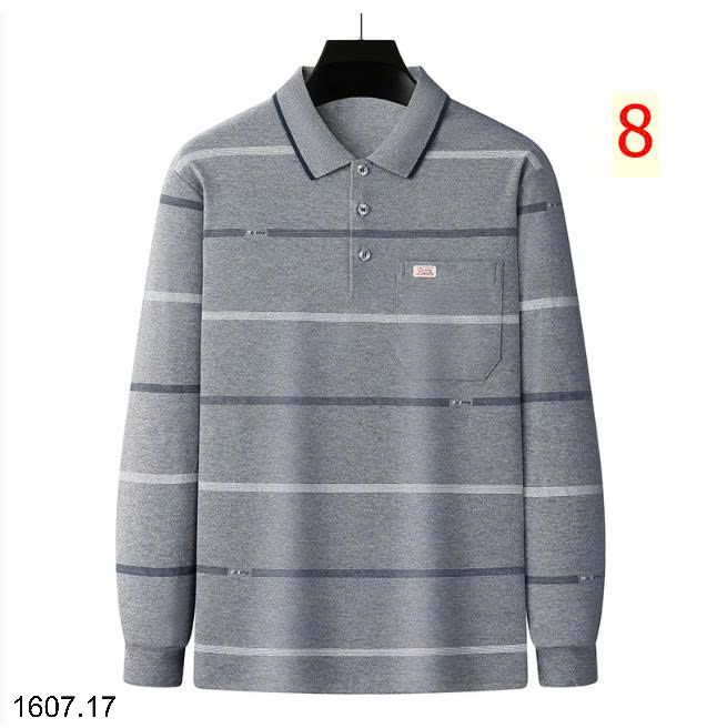 26HA1607.17 - POLO KẺ DÀI TAY CHO NAM