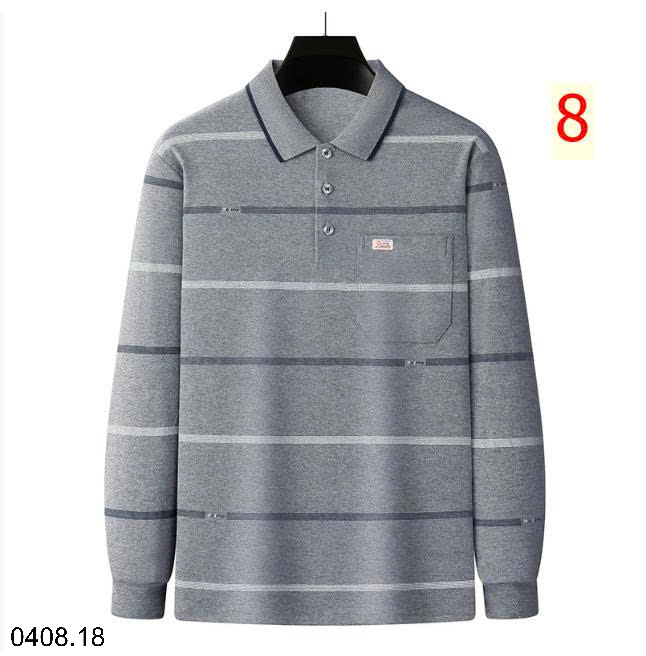 26HA0408.18 - POLO KẺ DÀI TAY CHO NAM