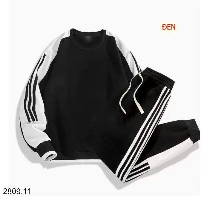 26HA2809.11 - BỘ NỈ THỂ THAO NAM CỔ TRÒN