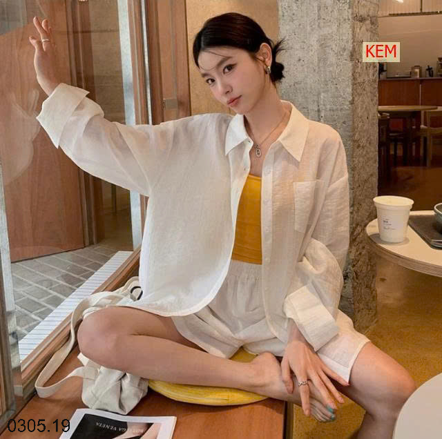 26HA0305.19 - SET SƠ MI QUẦN SHORT THỜI TRANG NỮ