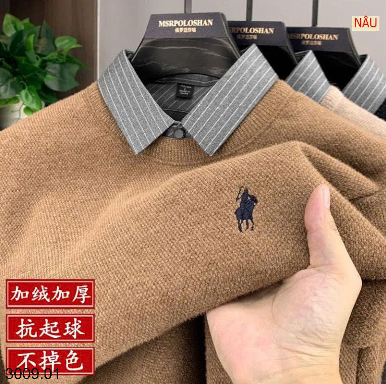 26HA3009.01 - ÁO LEN NAM CỔ SƠ MI LÓT LÔNG