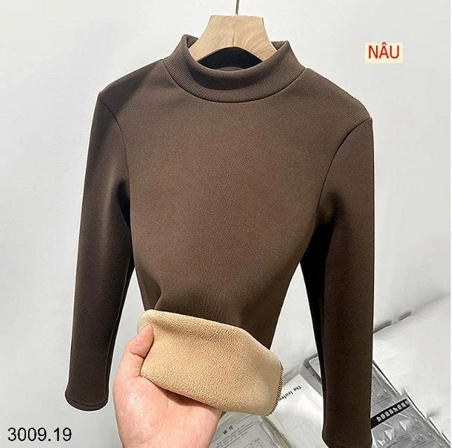 26HA3009.19 - ÁO GIỮ NHIỆT LÓT LÔNG CỔ LỌ CHO NỮ