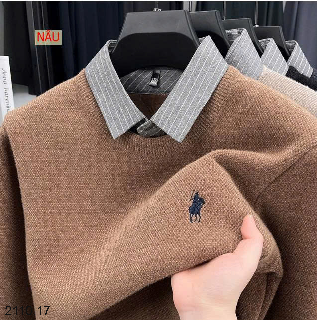 26HA2110.17 - ÁO LEN NAM CỔ SƠ MI LÓT LÔNG ẤM