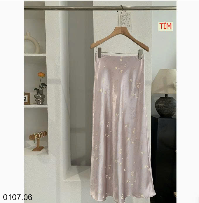 26HA0107.06 - CHÂN VÁY OMALAE SATIN IN HÌNH BƯỚM