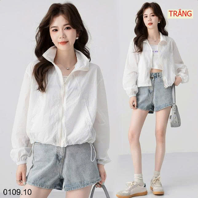 26HA0110.10 - ÁO KHOÁC CHỐNG NẮNG CHỐNG GIÓ MỎNG DÁNG NGẮN