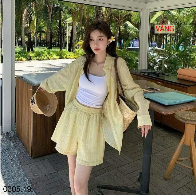 26HA0305.19 - SET SƠ MI QUẦN SHORT THỜI TRANG NỮ
