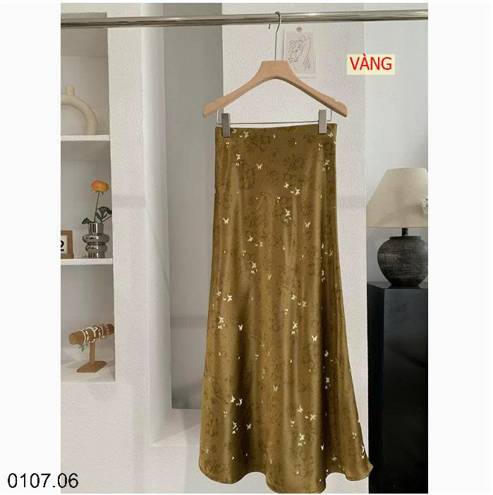 26HA0107.06 - CHÂN VÁY OMALAE SATIN IN HÌNH BƯỚM