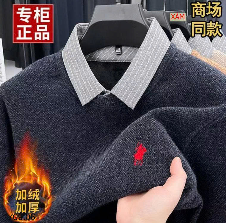 26HA1709.06 - ÁO LEN NAM CỔ SƠ MI LÓT LÔNG