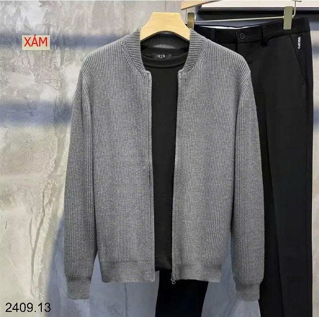 26HA2409.13 - ÁO LEN CARDIGAN KÉO KHÓA NAM