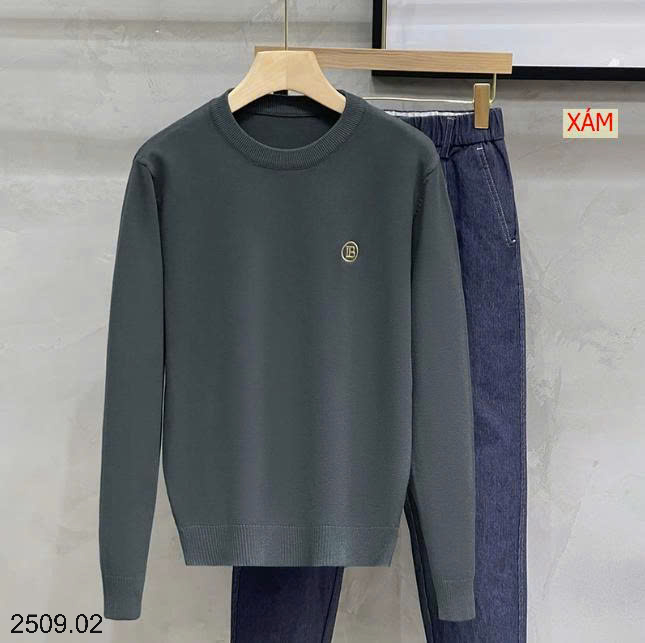 26HA2509.02 - ÁO LEN NAM CỔ TRÒN CHỮ B