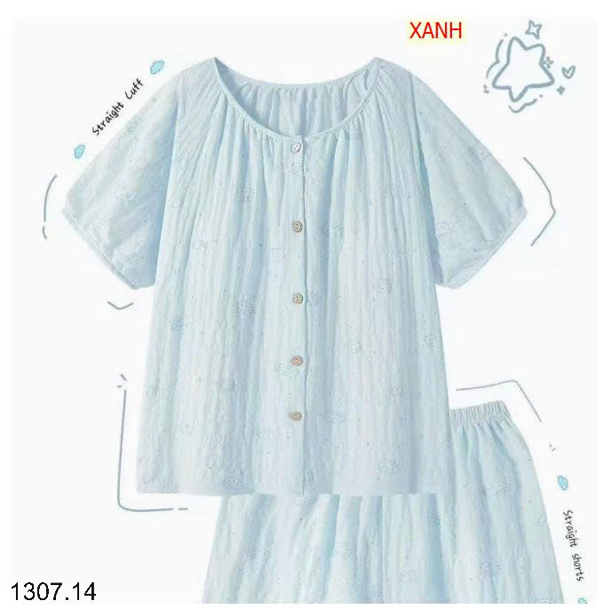 26HA1307.14 - SET BỘ BÔNG MÂY CỔ TRÒN NGẮN TAY NỮ