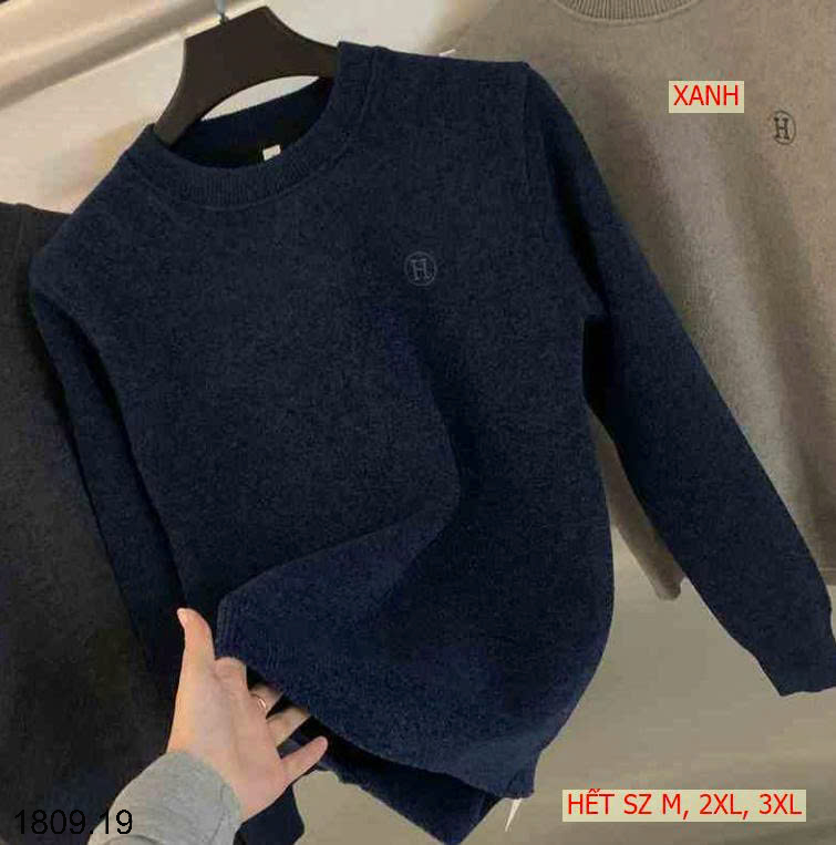 26HA1809.19 - ÁO LEN NAM CHỮ H LÓT LÔNG INBLUE