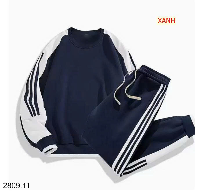 26HA2809.11 - BỘ NỈ THỂ THAO NAM CỔ TRÒN