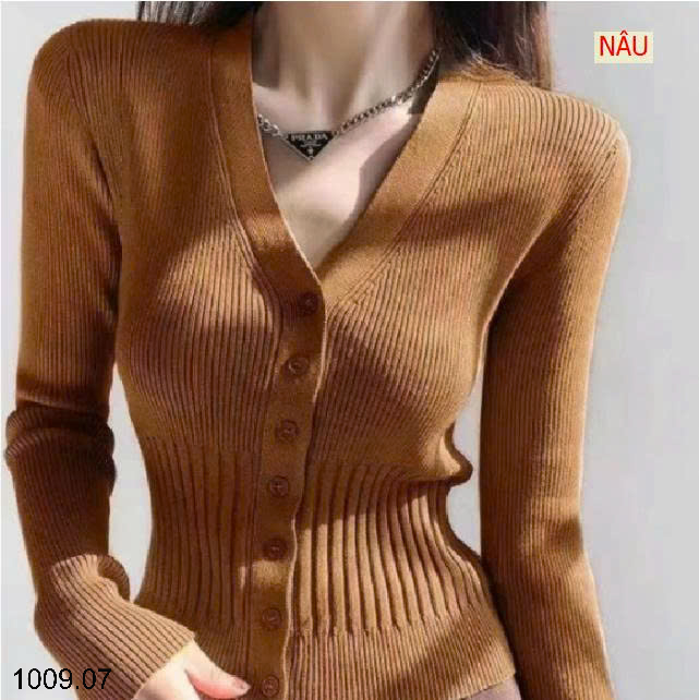 26HA1009.07 - ÁO LEN CARDIGAN DỆT KIM CỔ CHỮ V PHONG CÁCH
