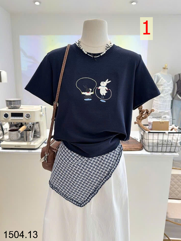26HA1504.13 - ÁO PHÔNG COTTON HOẠT HÌNH CHO NỮ