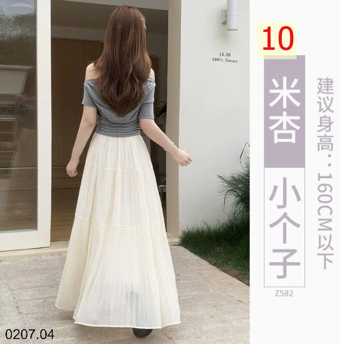 26HA0207.04 - CHÂN VÁY MIDI DÁNG DÀI