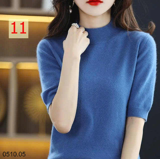 26HA0510.05 - ÁO LEN CỔ LỌ NỮ TAY LỬNG