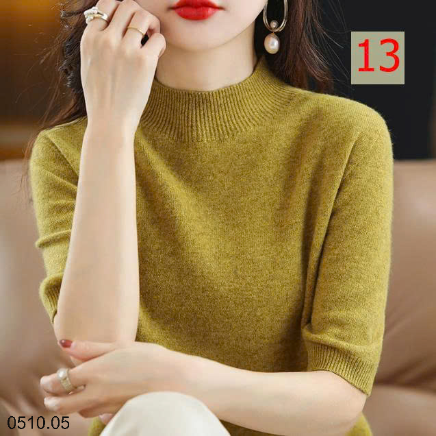 26HA0510.05 - ÁO LEN CỔ LỌ NỮ TAY LỬNG