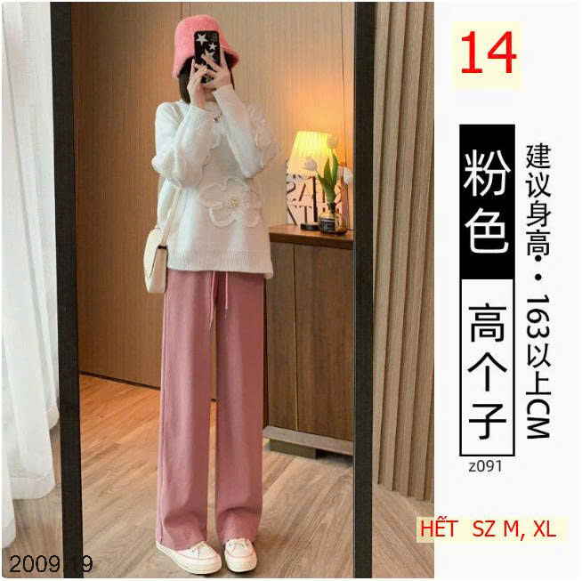 26HA2009.19 - QUẦN NHUNG TĂM ỐNG RỘNG LƯNG CAO