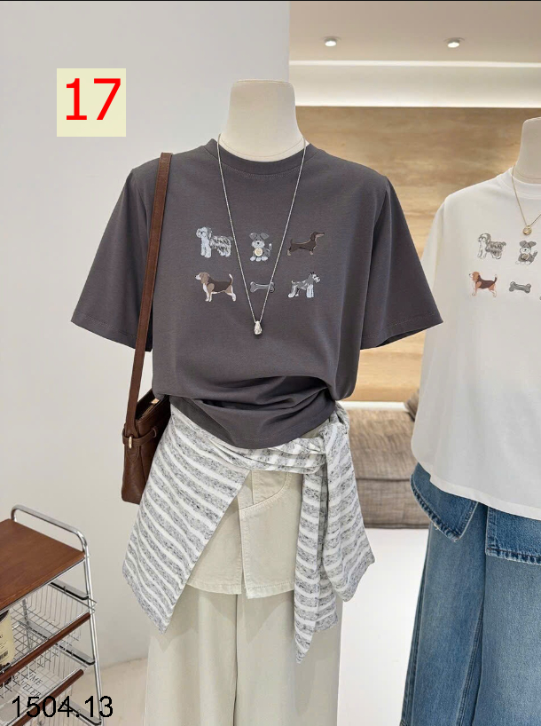 26HA1504.13 - ÁO PHÔNG COTTON HOẠT HÌNH CHO NỮ
