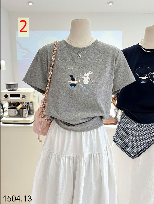 26HA1504.13 - ÁO PHÔNG COTTON HOẠT HÌNH CHO NỮ