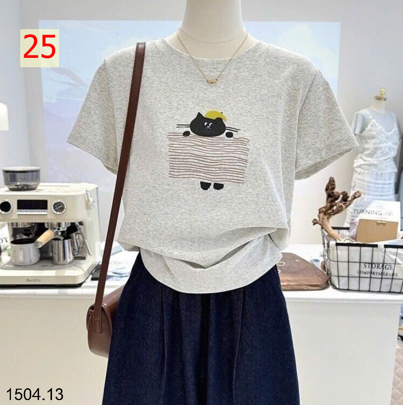 26HA1504.13 - ÁO PHÔNG COTTON HOẠT HÌNH CHO NỮ