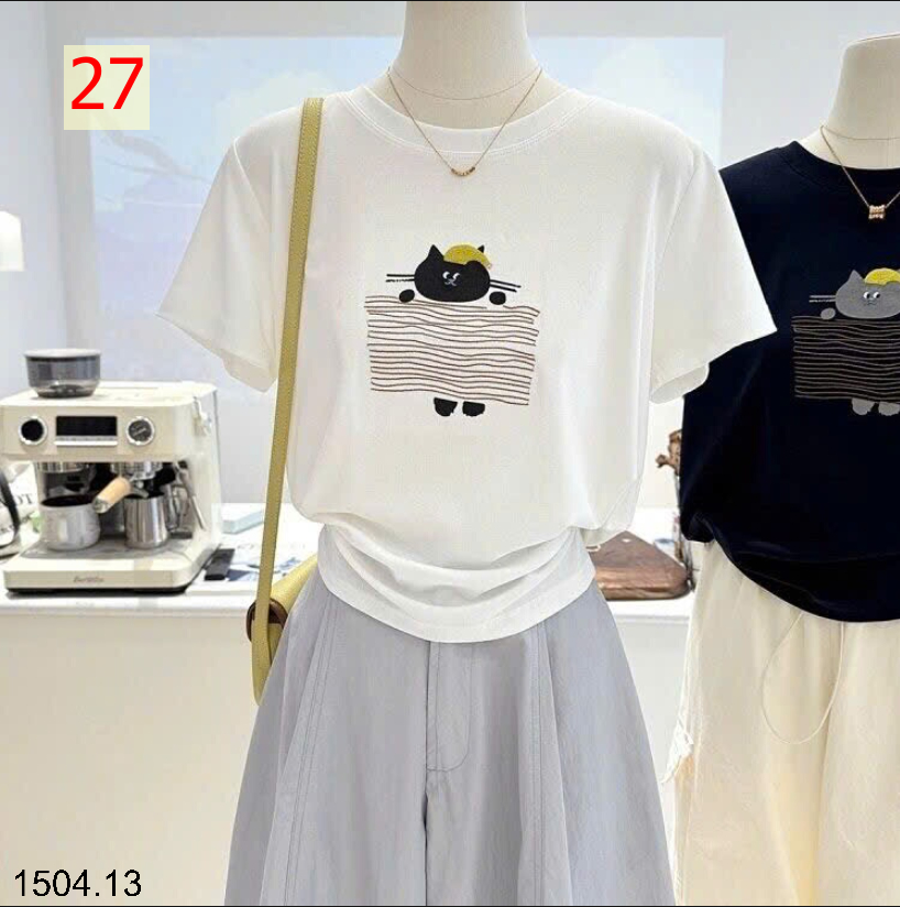 26HA1504.13 - ÁO PHÔNG COTTON HOẠT HÌNH CHO NỮ