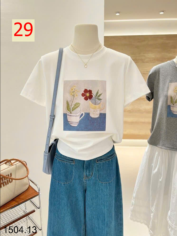 26HA1504.13 - ÁO PHÔNG COTTON HOẠT HÌNH CHO NỮ