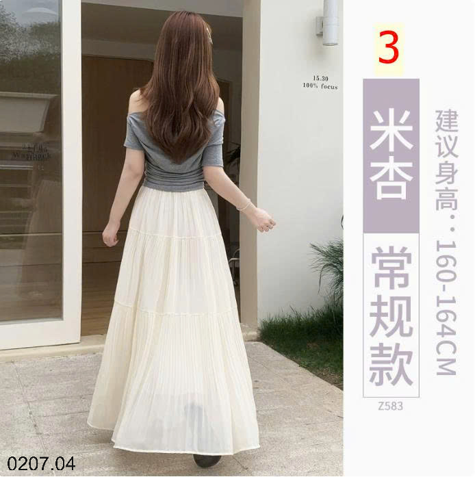 26HA0207.04 - CHÂN VÁY MIDI DÁNG DÀI